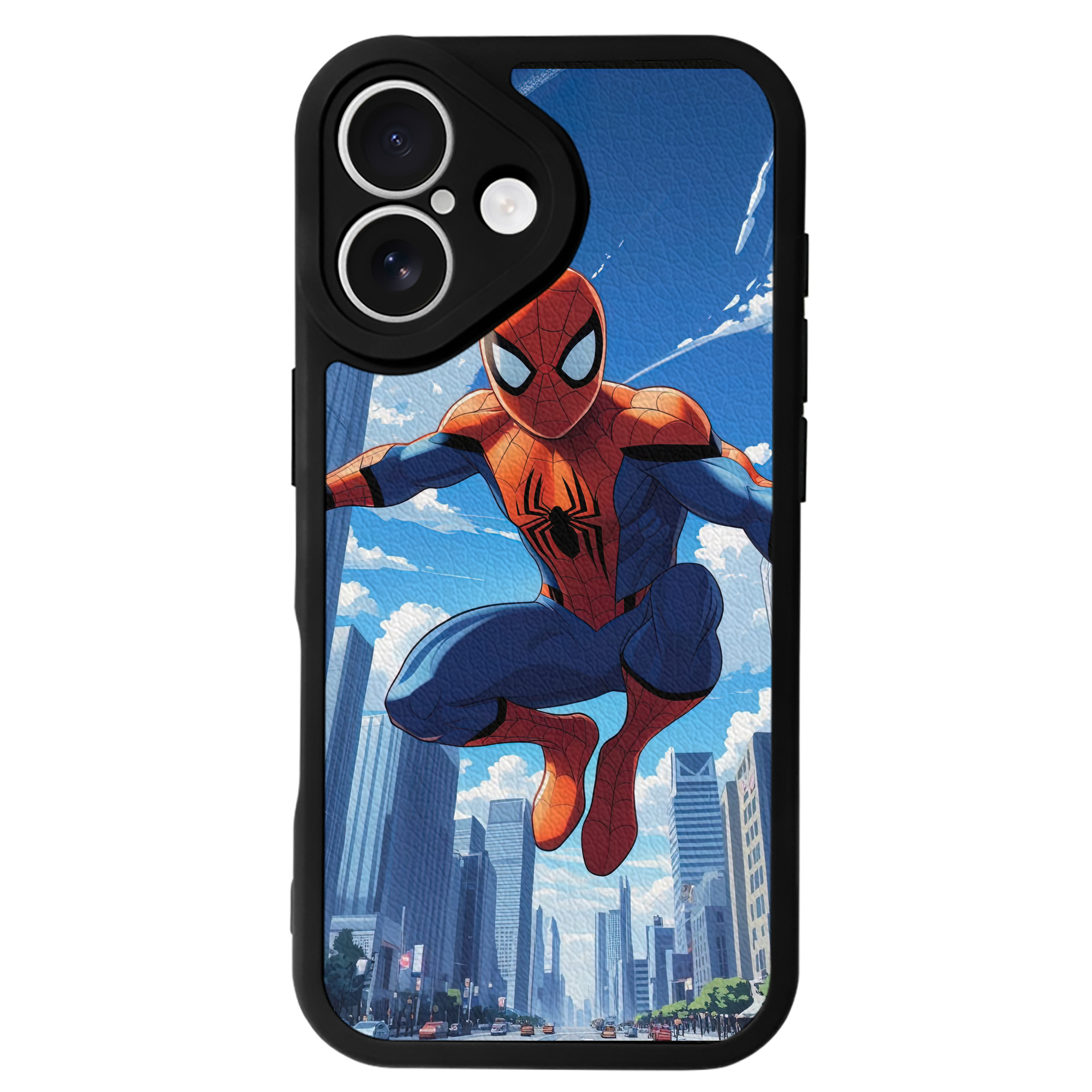 Spider Man スパイダーマン 【iPhone 16シリーズ対応】シリコンスマホケース（レザー調） 材質：シリコン